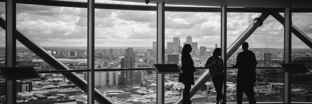 A diverse team collaborating in a modern office setting.